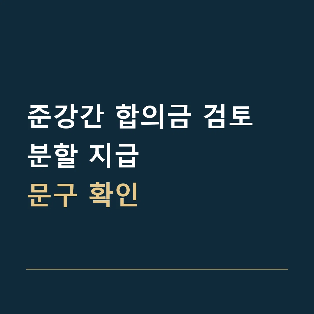 준강간 합의금 검토 · 분할 지급
문구 확인