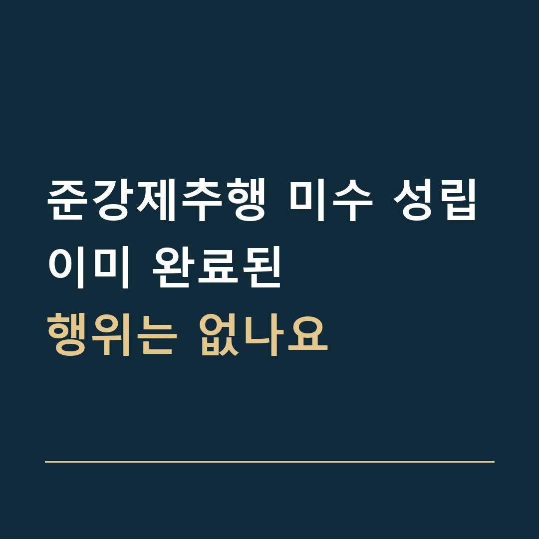 준강제추행 미수 성립 · 이미 완료된
행위는 없나요