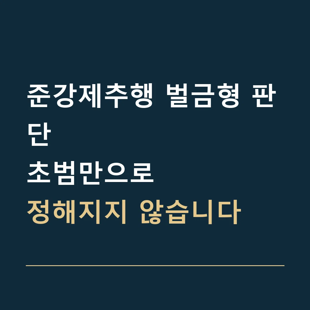 준강제추행 벌금형 판단 · 초범만으로
정해지지 않습니다