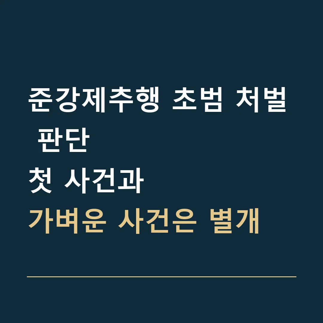 준강제추행 초범 처벌 판단 · 첫 사건과
가벼운 사건은 별개