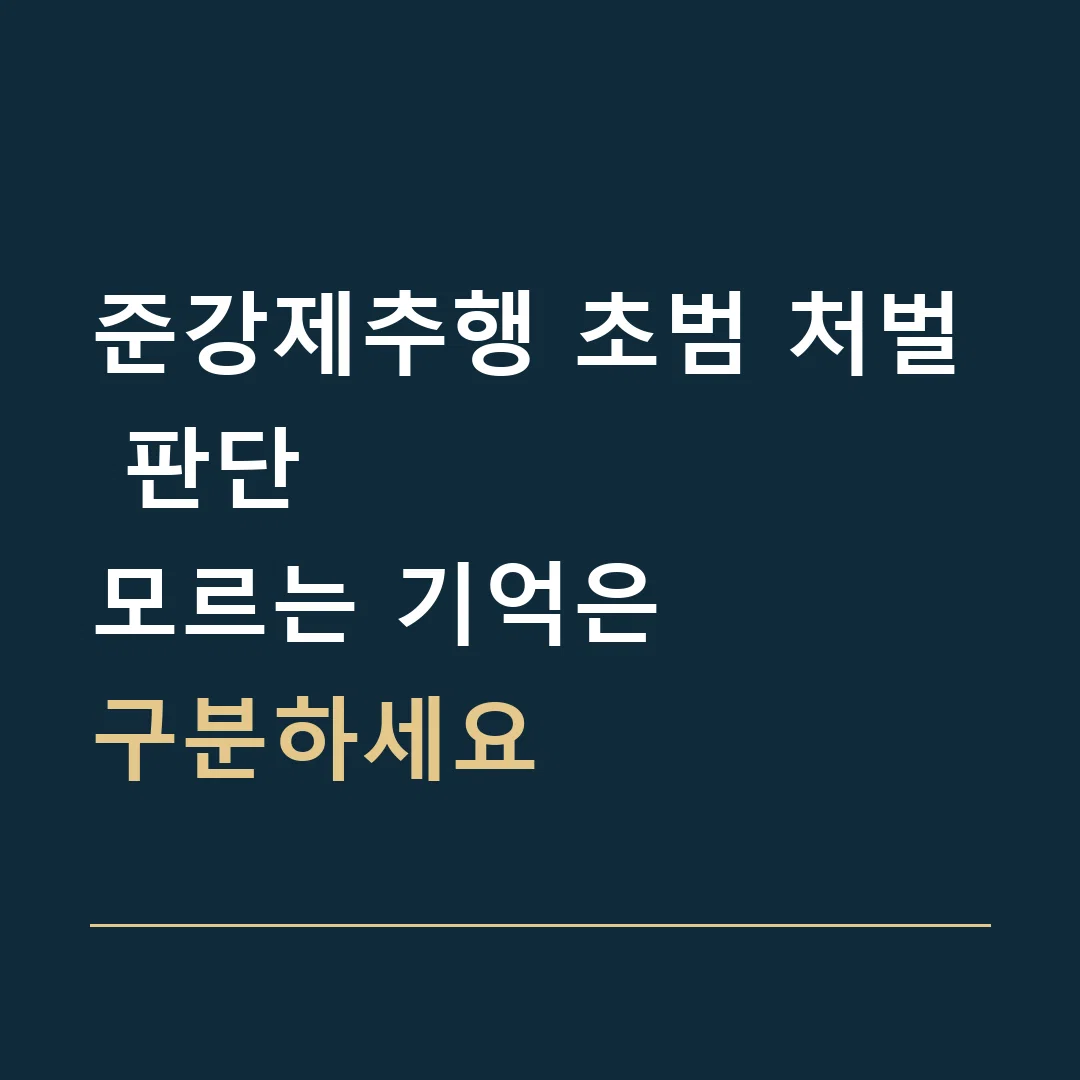 준강제추행 초범 처벌 판단 · 모르는 기억은
구분하세요