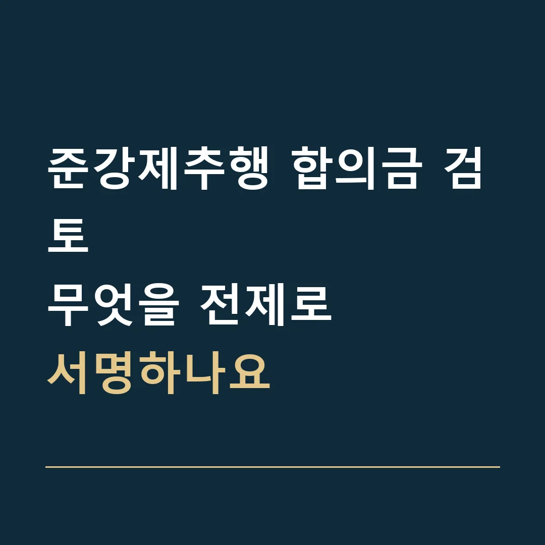 준강제추행 합의금 검토 · 무엇을 전제로
서명하나요