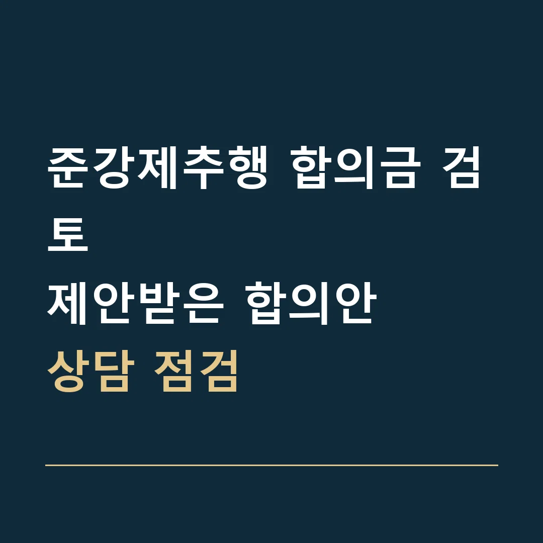 준강제추행 합의금 검토 · 제안받은 합의안
상담 점검