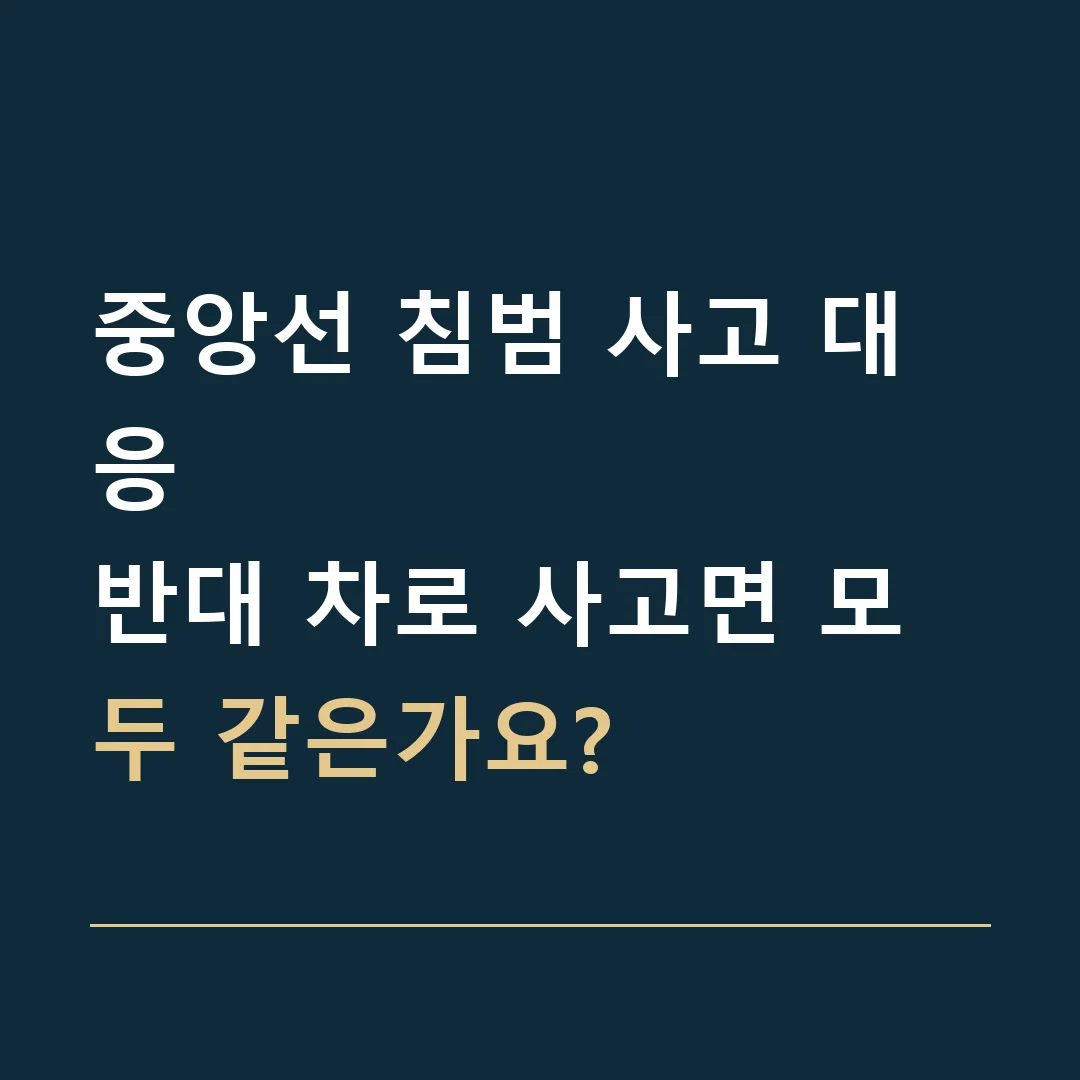 중앙선 침범 사고 대응 · 반대 차로 사고면 모두 같은가요?