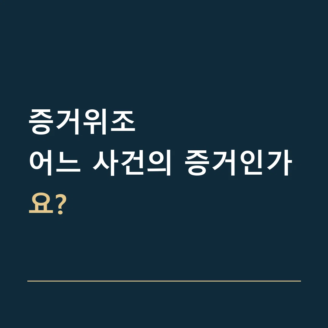 증거위조 · 어느 사건의 증거인가요?
