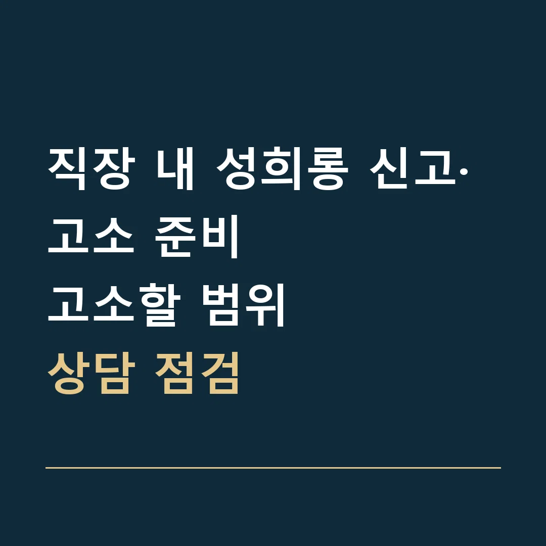 직장 내 성희롱 신고·고소 준비 · 고소할 범위
상담 점검