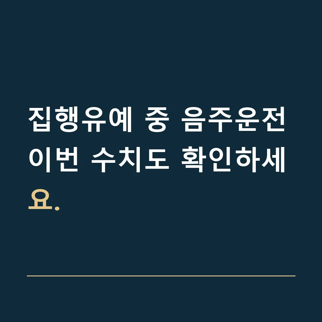 집행유예 중 음주운전 · 이번 수치도 확인하세요.