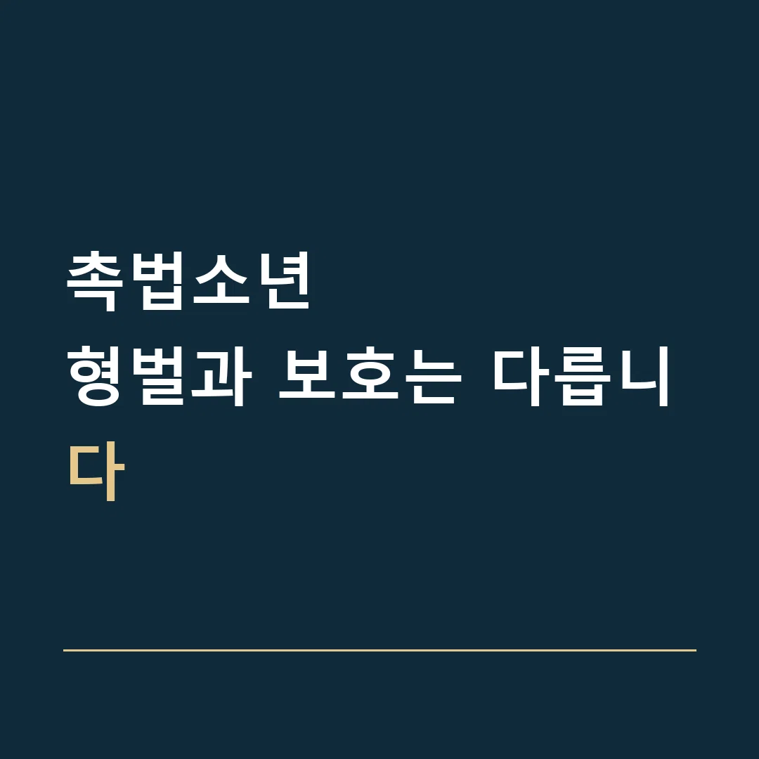 촉법소년 · 형벌과 보호는 다릅니다