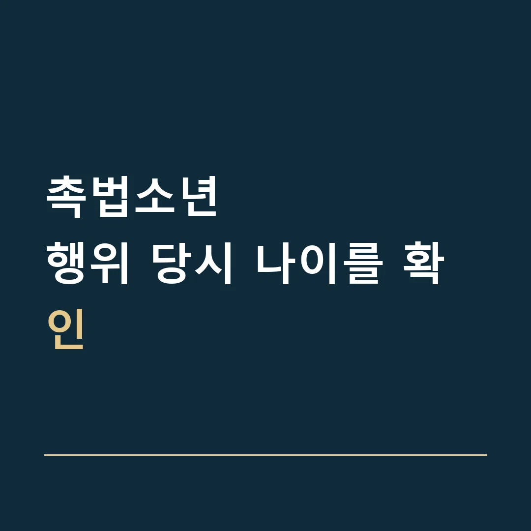 촉법소년 · 행위 당시 나이를 확인