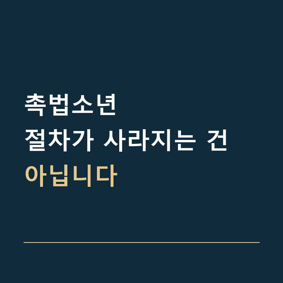 촉법소년 · 절차가 사라지는 건 아닙니다