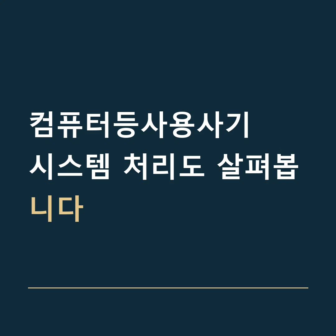 컴퓨터등사용사기 · 시스템 처리도 살펴봅니다