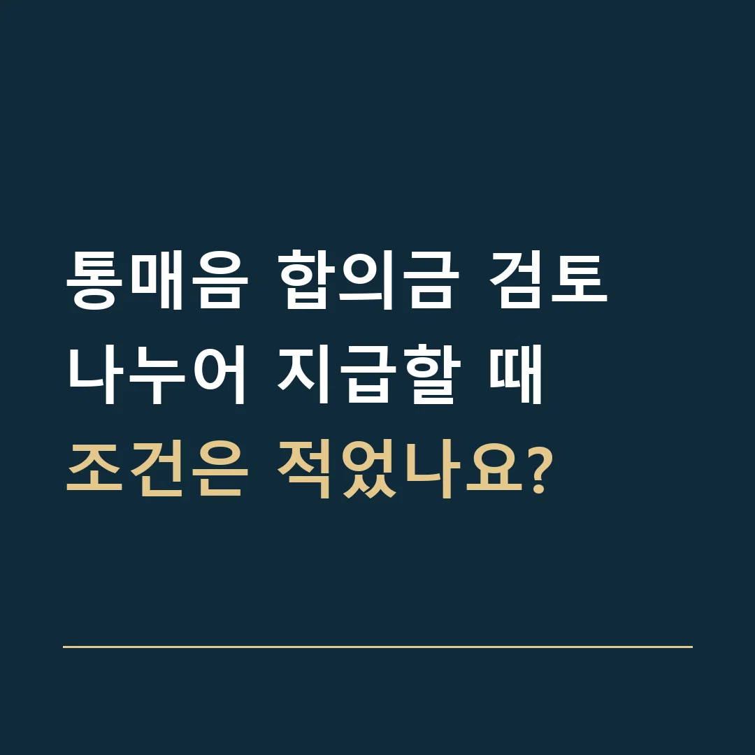 통매음 합의금 검토 · 나누어 지급할 때
조건은 적었나요?