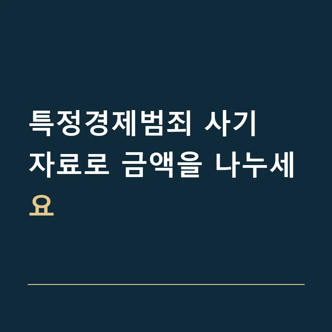 특정경제범죄 사기 · 자료로 금액을 나누세요