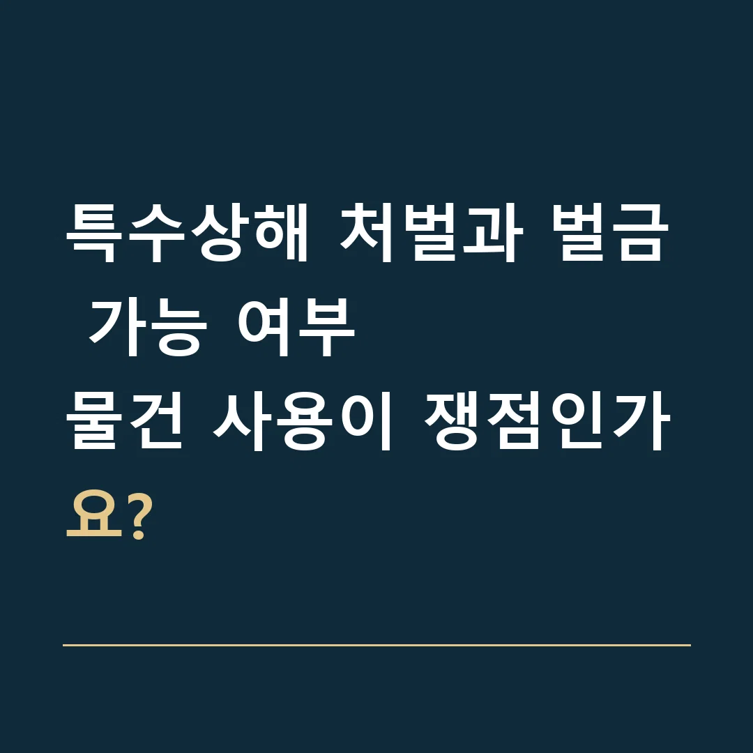 특수상해 처벌과 벌금 가능 여부 · 물건 사용이 쟁점인가요?
