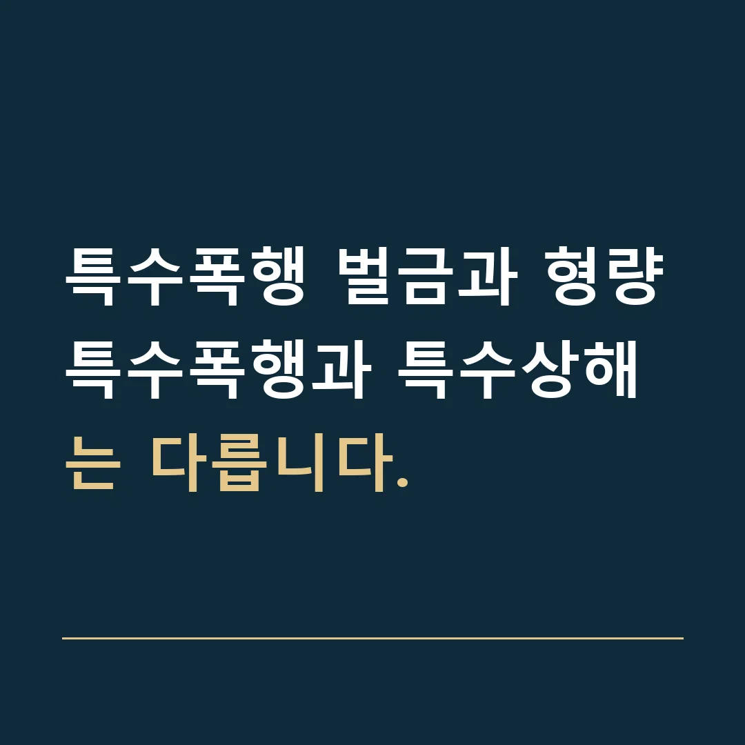 특수폭행 벌금과 형량 · 특수폭행과 특수상해는 다릅니다.