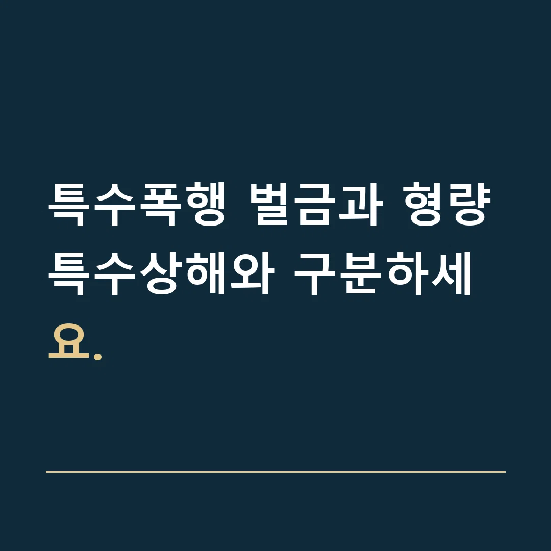 특수폭행 벌금과 형량 · 특수상해와 구분하세요.