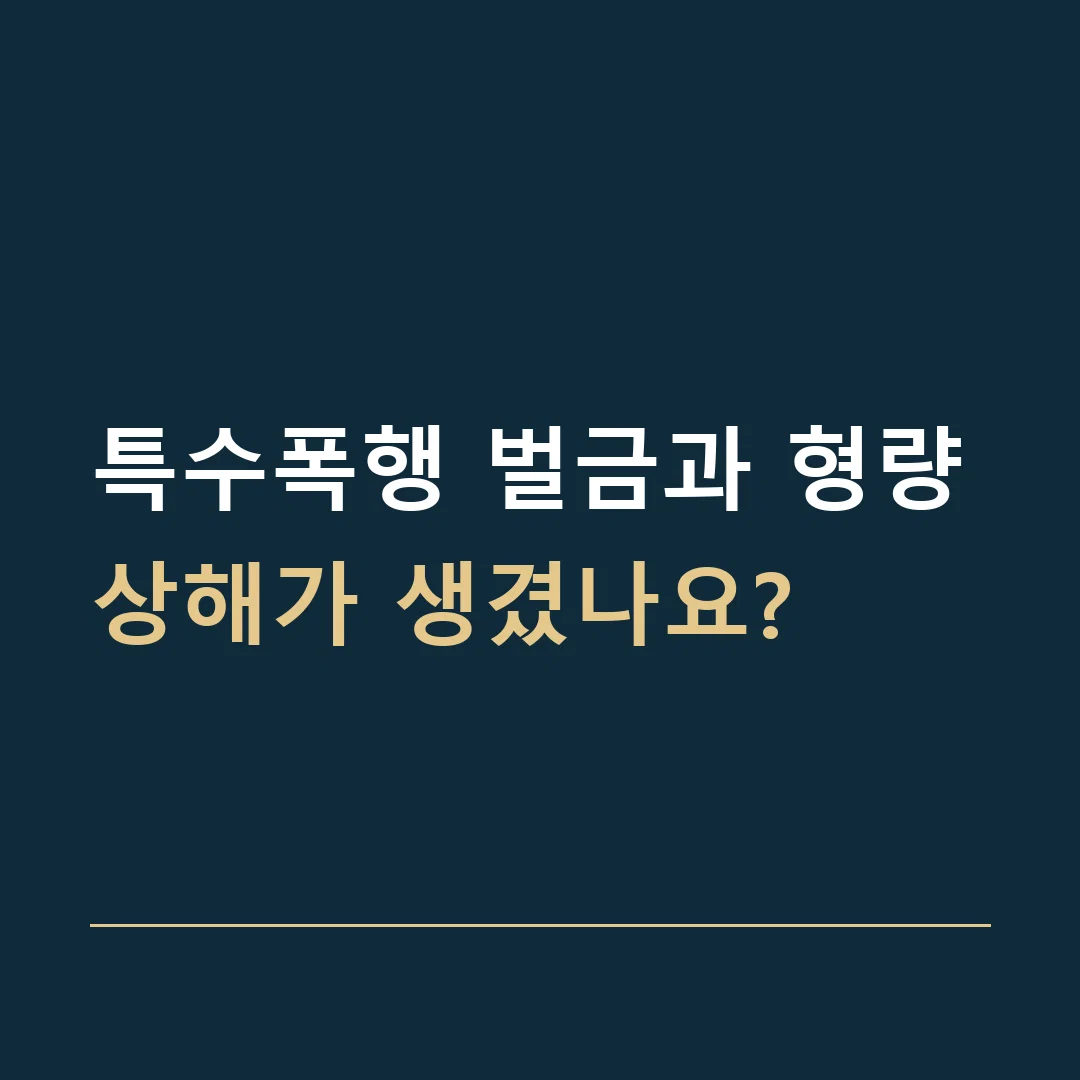 특수폭행 벌금과 형량 · 상해가 생겼나요?