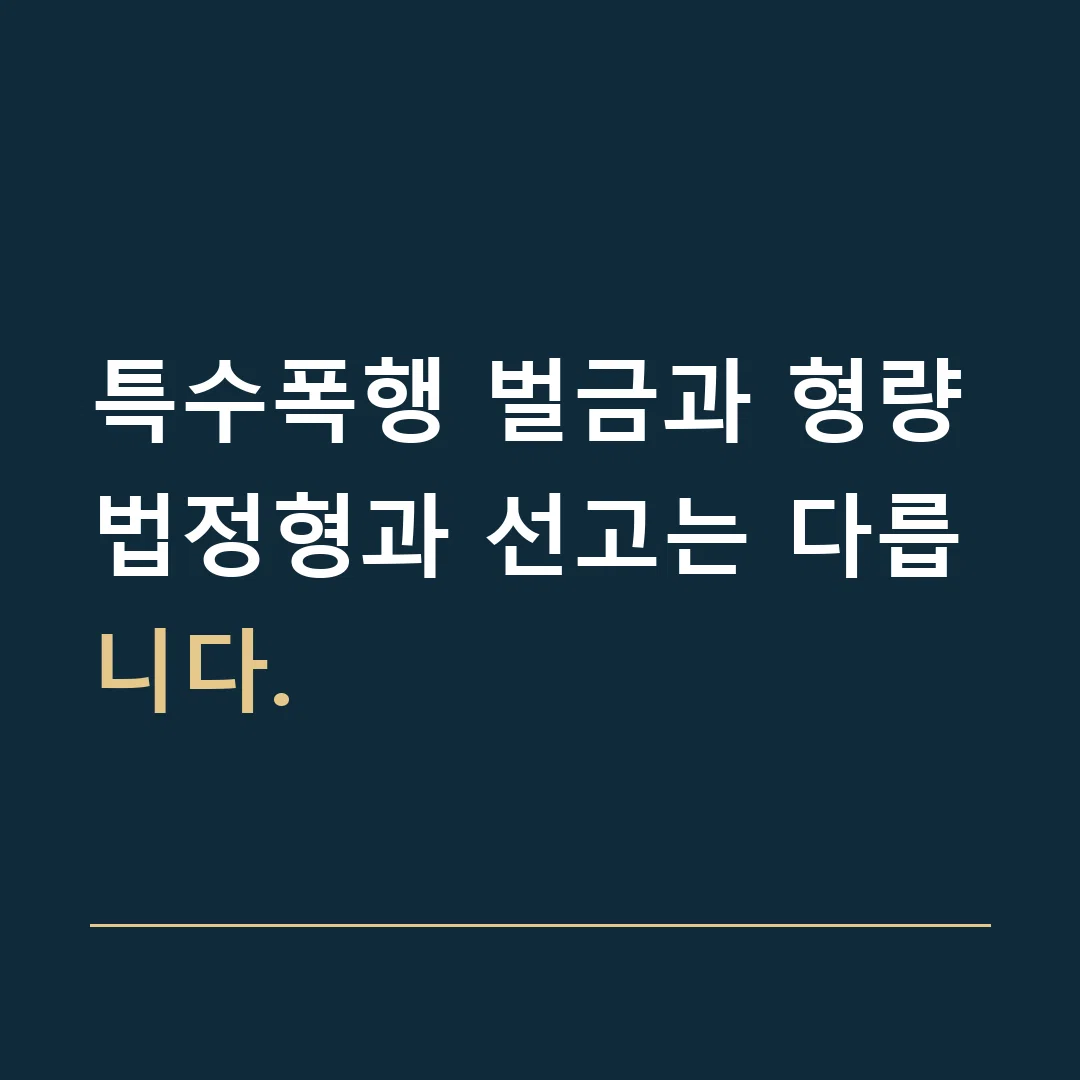 특수폭행 벌금과 형량 · 법정형과 선고는 다릅니다.