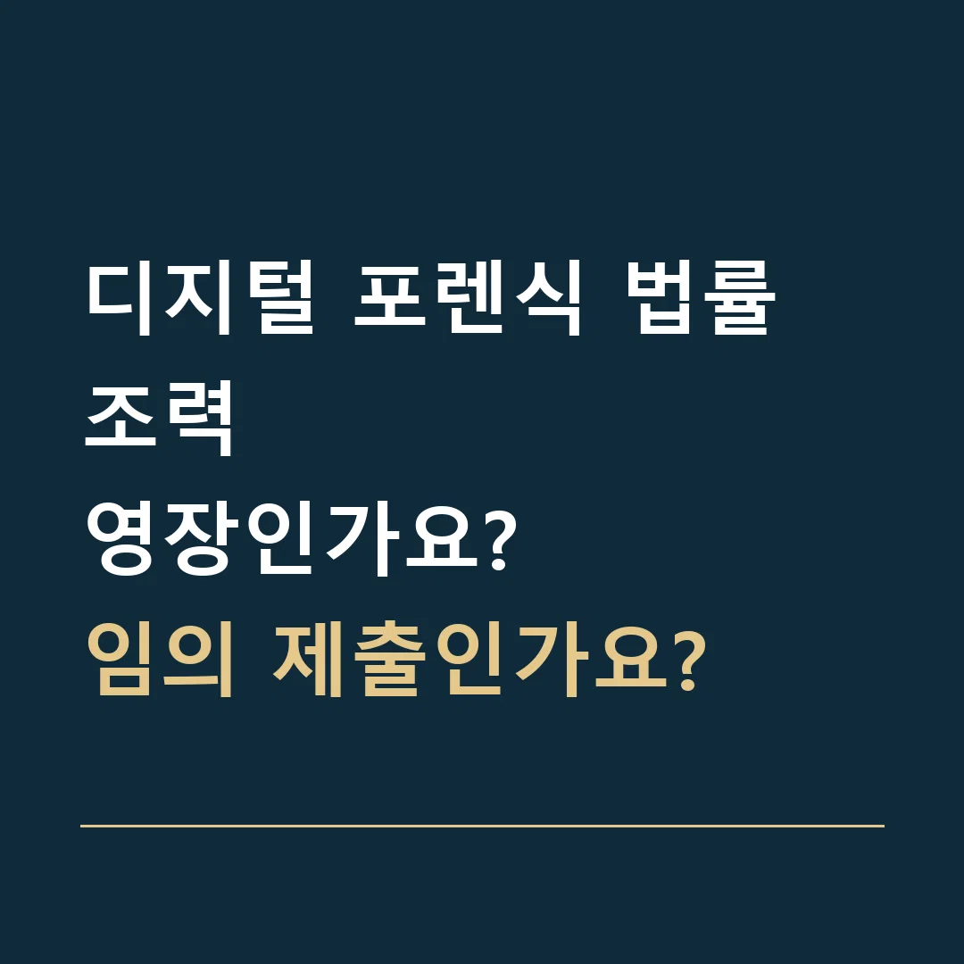 디지털 포렌식 법률 조력 · 영장인가요?
임의 제출인가요?