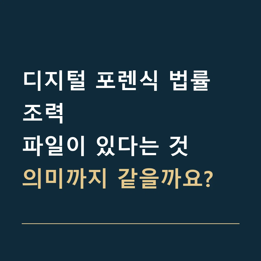 디지털 포렌식 법률 조력 · 파일이 있다는 것
의미까지 같을까요?