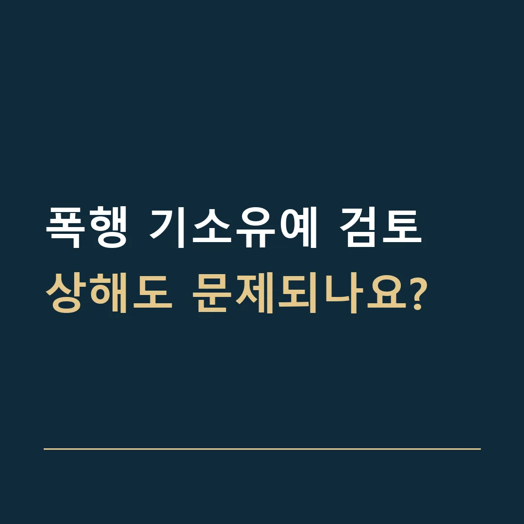 폭행 기소유예 검토 · 상해도 문제되나요?