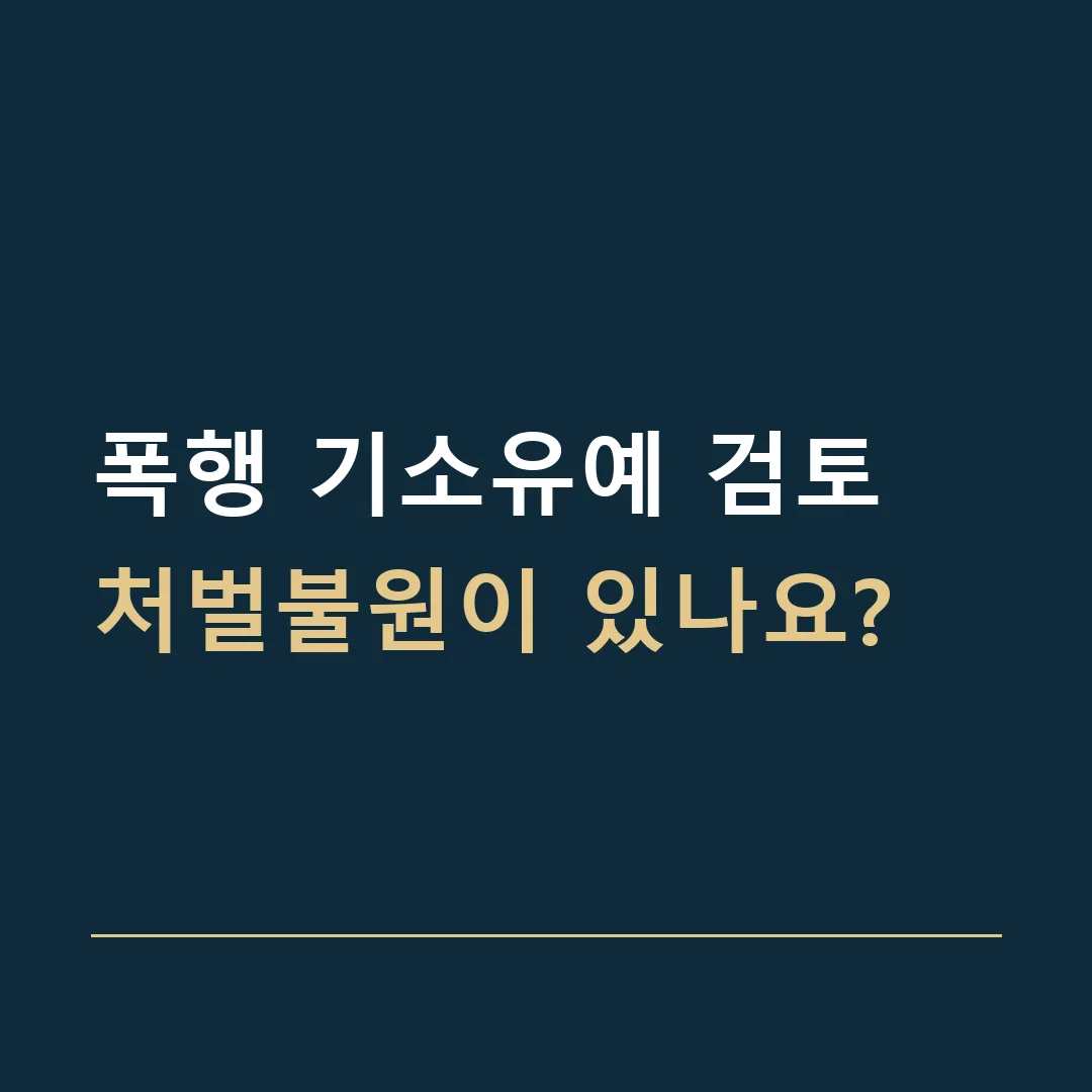 폭행 기소유예 검토 · 처벌불원이 있나요?