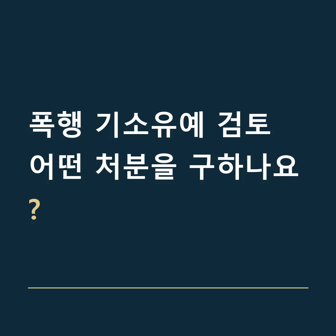 폭행 기소유예 검토 · 어떤 처분을 구하나요?