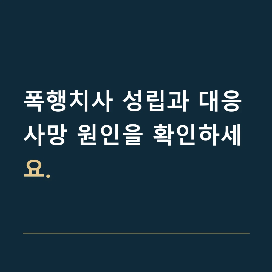 폭행치사 성립과 대응 · 사망 원인을 확인하세요.