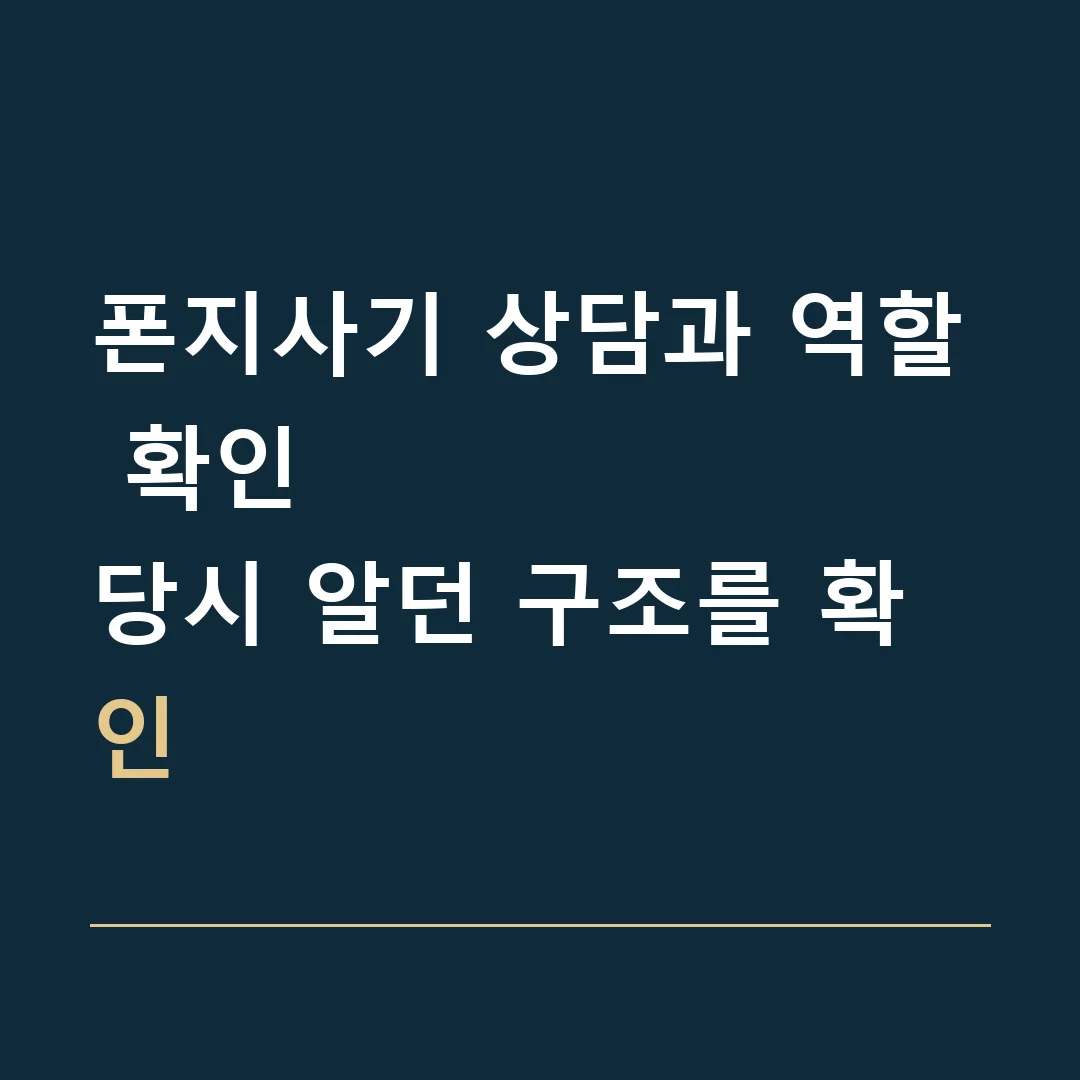 폰지사기 상담과 역할 확인 · 당시 알던 구조를 확인