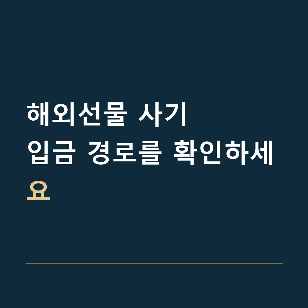 해외선물 사기 · 입금 경로를 확인하세요