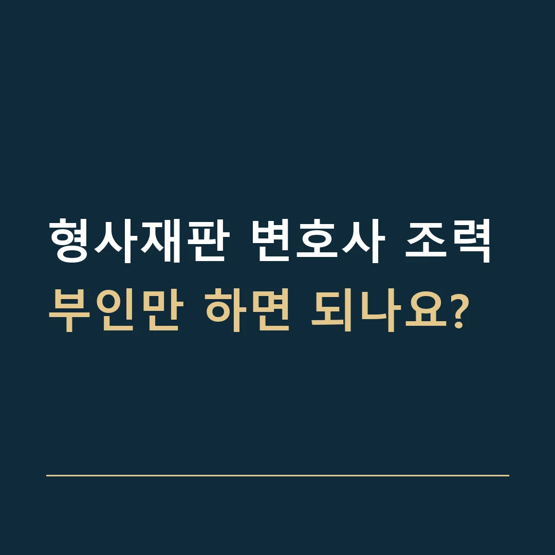 형사재판 변호사 조력 · 부인만 하면 되나요?