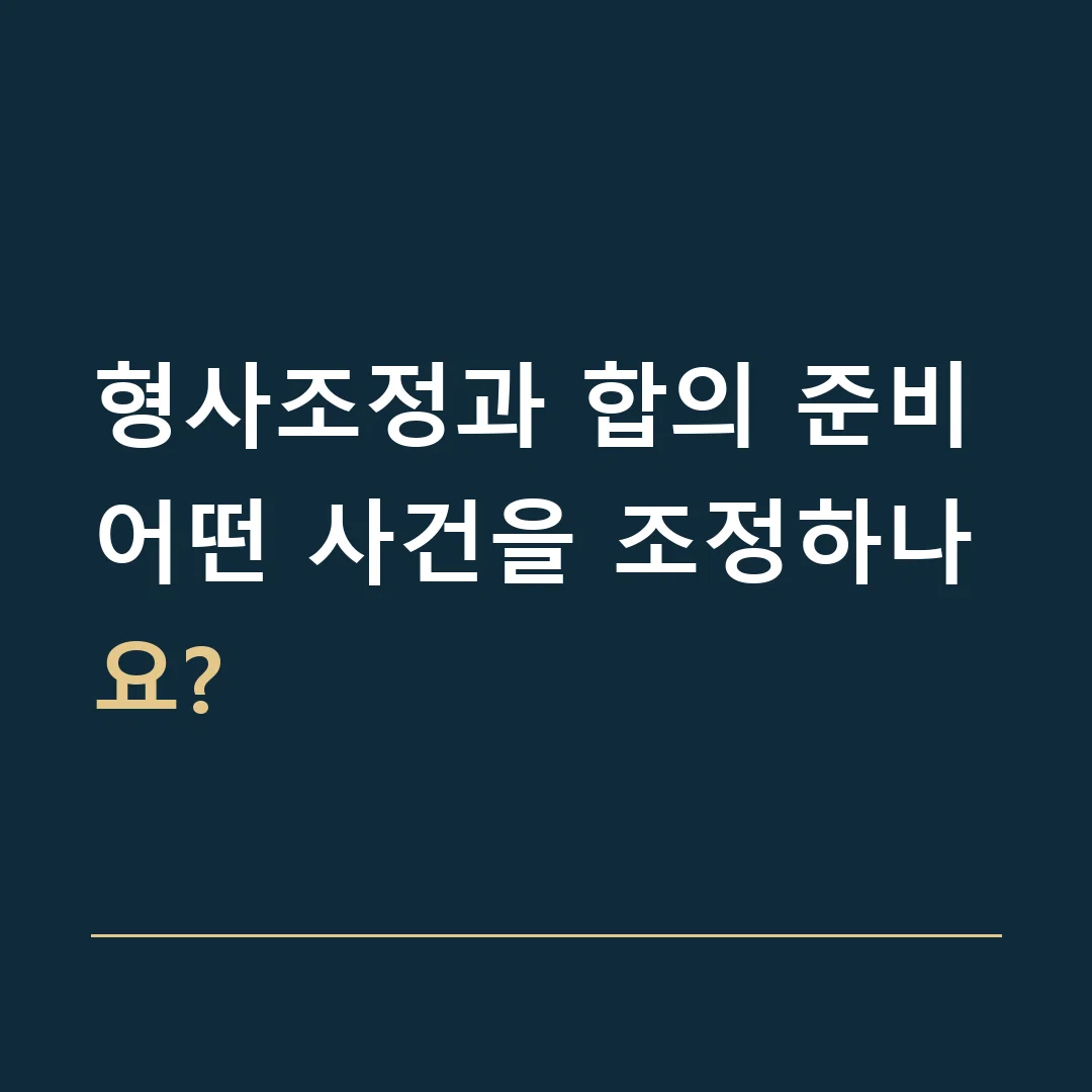 형사조정과 합의 준비 · 어떤 사건을 조정하나요?