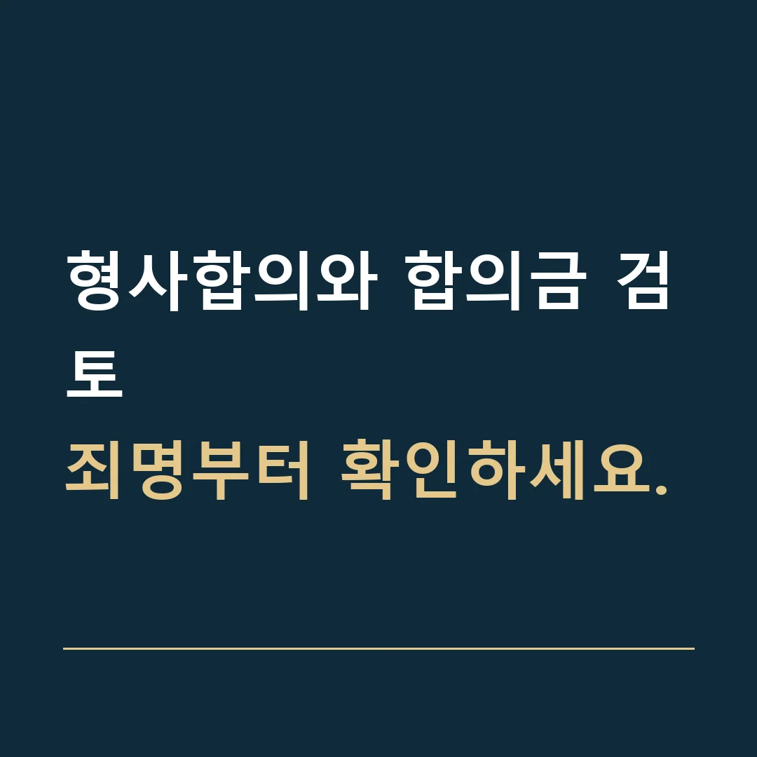 형사합의와 합의금 검토 · 죄명부터 확인하세요.