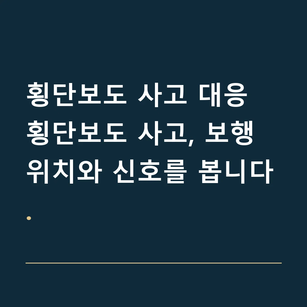 횡단보도 사고 대응 · 횡단보도 사고, 보행 위치와 신호를 봅니다.