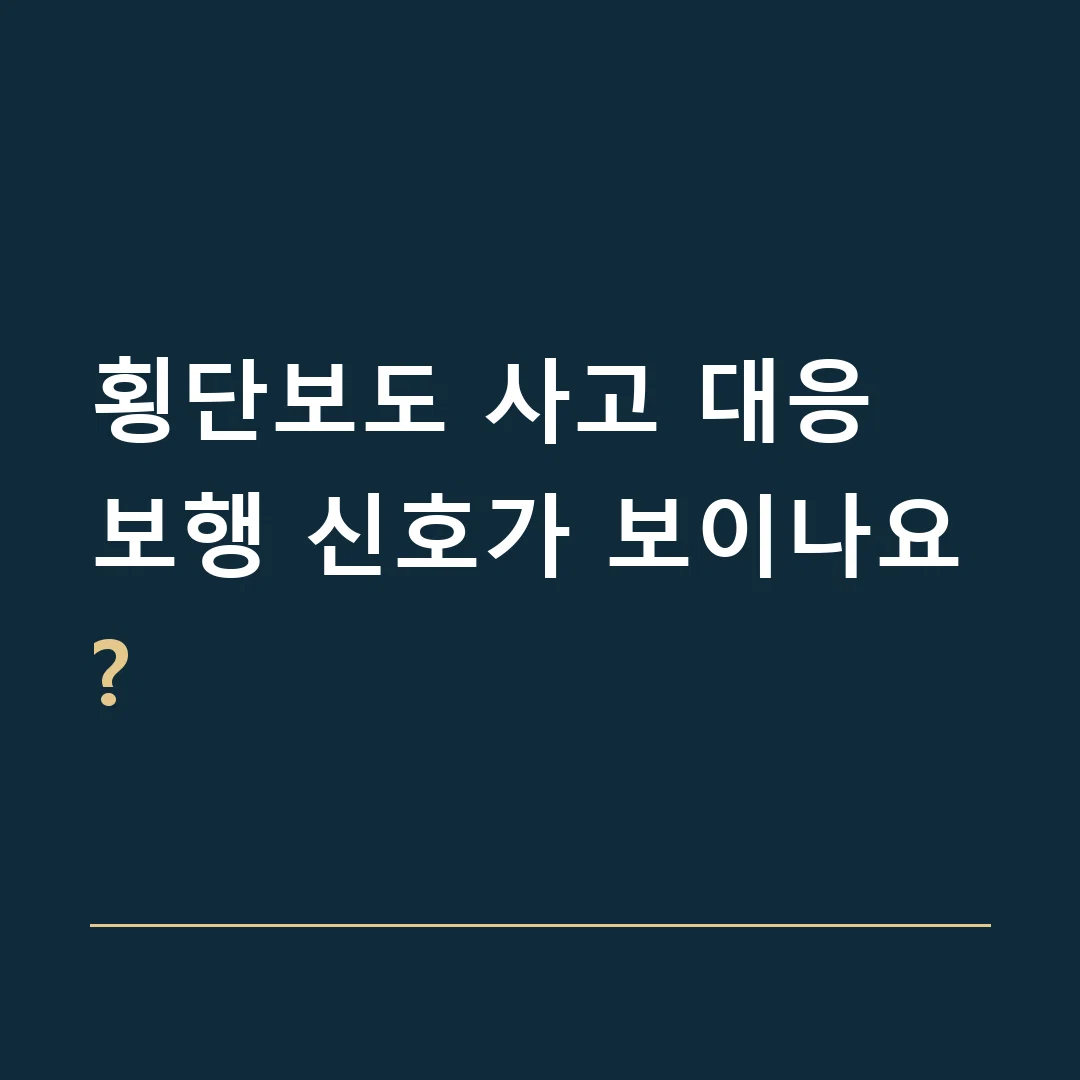 횡단보도 사고 대응 · 보행 신호가 보이나요?