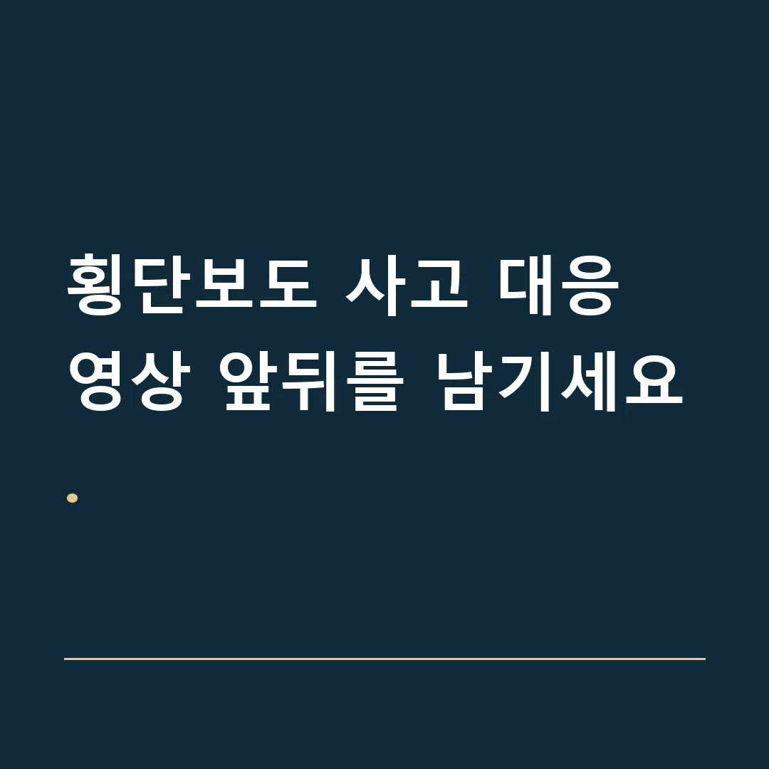횡단보도 사고 대응 · 영상 앞뒤를 남기세요.