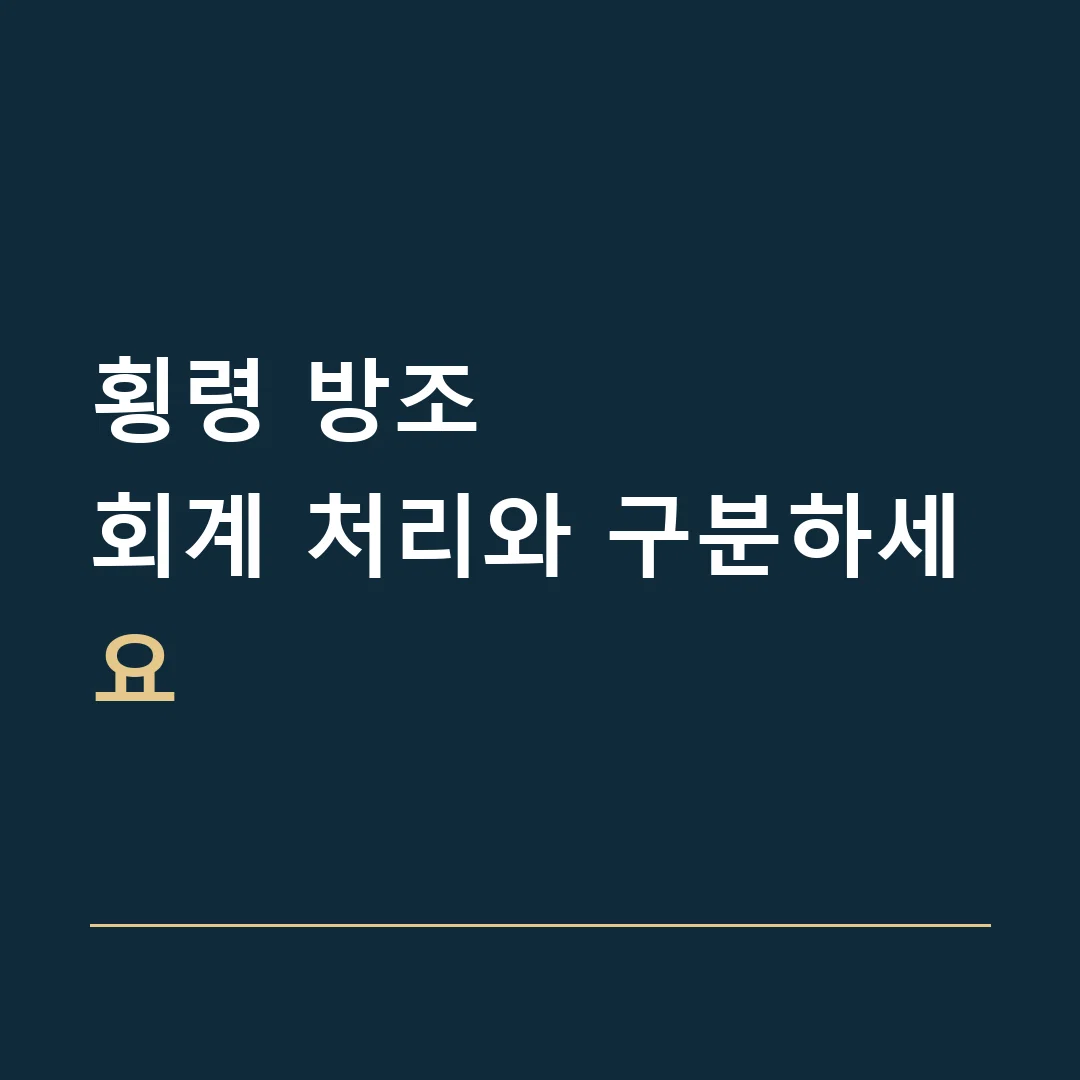 횡령 방조 · 회계 처리와 구분하세요